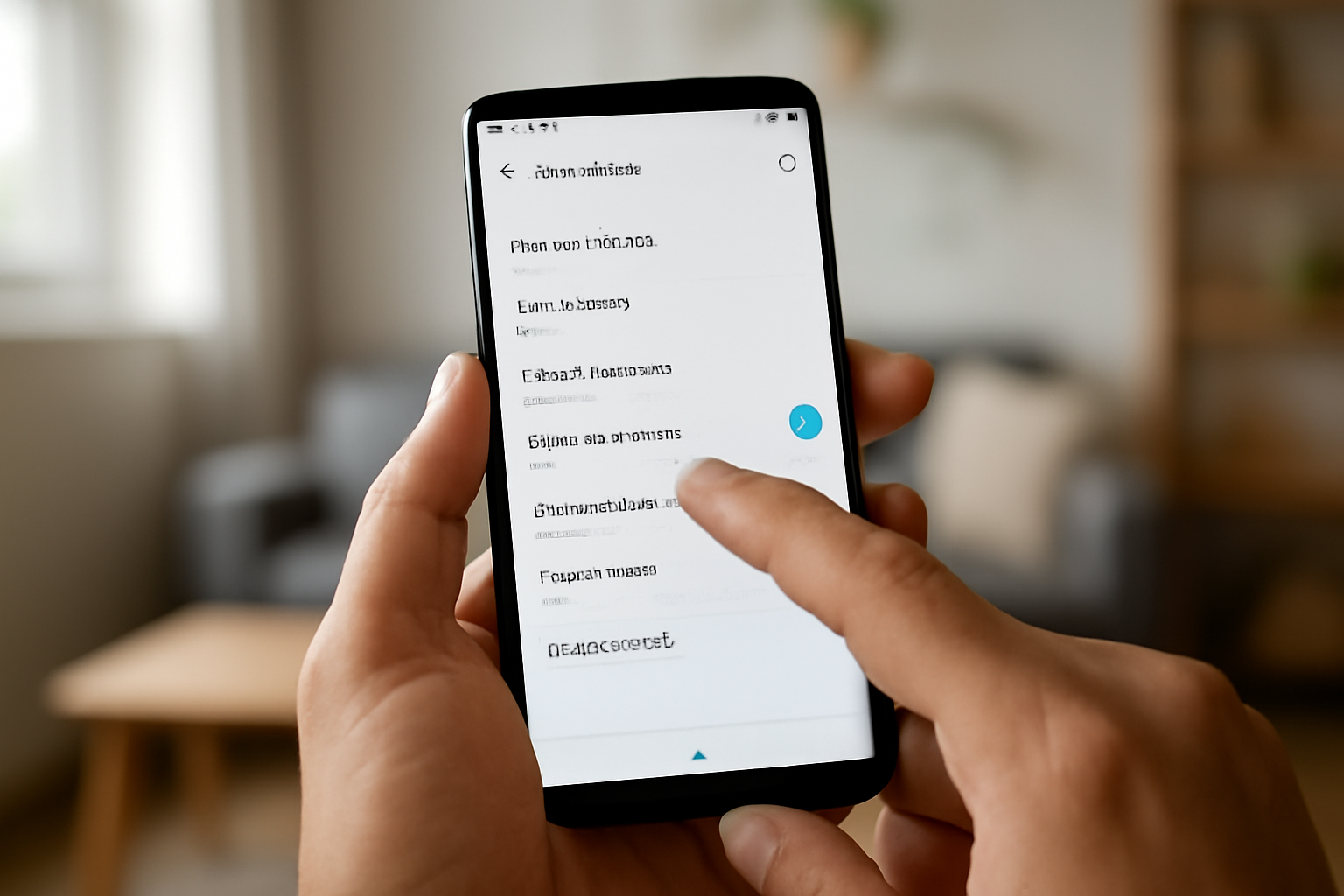 Tangan sedang mengatur notifikasi di HP Android